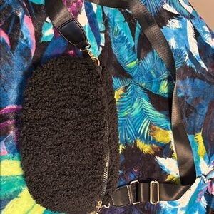 Black Shearling Crossbody Bag
